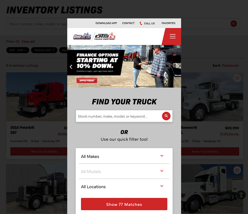 Ohio Truck Sales website